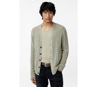 John Varvatos Kliment Linen Cardi W Woven Back Panel Sage Brush size S | Cardigans Outlet | Men | White S