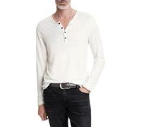 John Varvatos Men's Danville Henley, Salt, Salt, Large