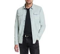 John Varvatos Men's Marshall Western Shirt, Blue Ice, Medium