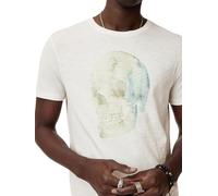 John Varvatos Men's Watercolor Skull Tee, Salt, S