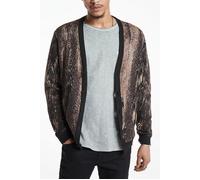John Varvatos Raider Ls Waterfall Jacquard Cardigan Terra Brown size XS | Cardigans Outlet | Men | Brown XS