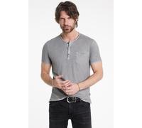 John Varvatos Rex Ss Henley With Sublime Wash Med Grey size XXL | Casual Shirts Outlet | Men | White XXL
