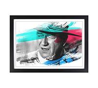 John Wayne (3) V2 Framed Print | A2 Black Framed Wall Art | Ready to Hang | Modern Nature Picture | Living Room Bedroom Lounge Office