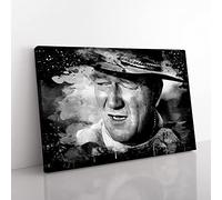 John Wayne Coal Black Canvas Wall Art Print 30x20 Inch