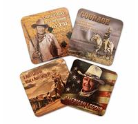 John Wayne Coasters -Set of four: American Legends- Courage- I'll Shoot...- Man's Got...