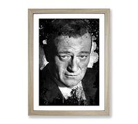 John Wayne Head Shot Modern Cb Framed Print | A2 Oak Framed Wall Art | Ready to Hang | Modern Nature Picture | Living Room Bedroom Lounge Office