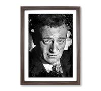 John Wayne Head Shot Modern Cb Framed Print | A2 Walnut Framed Wall Art | Ready to Hang | Modern Nature Picture | Living Room Bedroom Lounge Office