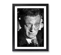 John Wayne Head Shot Modern Cb Framed Print | A3 Black Framed Wall Art | Ready to Hang | Modern Nature Picture | Living Room Bedroom Lounge Office