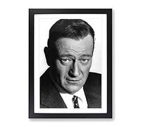 John Wayne Head Shot Modern Framed Print | A3 Black Framed Wall Art | Ready to Hang | Modern Nature Picture | Living Room Bedroom Lounge Office