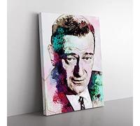 John Wayne In Abstract Modern Art Canvas Wall Art Print Ready to Hang, Framed Picture for Living Room Bedroom Home Office Décor, 50x35 cm (20x14 Inch)