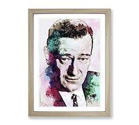 John Wayne In Abstract Modern Art Framed Print | A3 Oak Framed Wall Art | Ready to Hang | Abstract Fantasy Picture | Living Room Bedroom Lounge Office