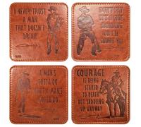 John Wayne Leather Coasters Coffee Table Mats Set of 4