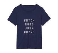 John Wayne Movie Marathon T-Shirt, Women's Plus, Navy Blue, 4X