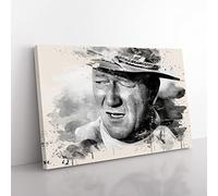 John Wayne No.3 Modern FC Canvas Wall Art Print Ready to Hang, Framed Picture for Living Room Bedroom Home Office Décor, 60x40 cm (24x16 Inch)