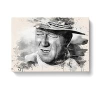 John Wayne No.3 Modern FC Canvas Wall Art Print Ready to Hang, Framed Picture for Living Room Bedroom Home Office Décor, 50x35 cm (20x14 Inch)
