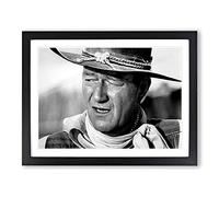 John Wayne No.3 Modern Framed Wall Art Print, Ready to Hang Picture for Living Room Bedroom Home Office Décor, Black A2 (64 x 46 cm)