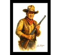 John Wayne Splash Art Print (A4 FRAMED 34CM X 24CM)