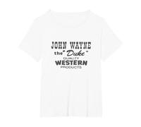John Wayne The Duke Quality Westerns T-Shirt, Women's Plus, White, 5X