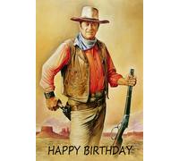 John Wayne, True Grit, Personalised Happy Biryhday Greetings Card by Cellini Designs