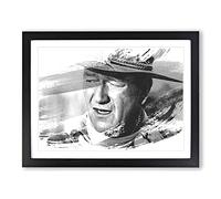 John Wayne Vol.3 V1 Modern Framed Print | A2 Black Framed Wall Art | Ready to Hang | Modern Nature Picture | Living Room Bedroom Lounge Office