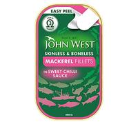John West Mackerel Fillets in Sweet Chilli Sauce, 115 g, Pack of 10