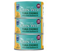 John West No Drain Tuna Chunks in Sunflower Oil 3 x 100g