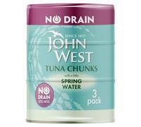 John West No Drain Tuna Chunks with A Little Spring Water 3 x 100g
