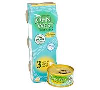 John West No Drain Tuna Steak in Sunflower Oil 3 x 60g