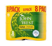 John West Tuna Chunks in Sunflower Oil - Pack of 8x200g