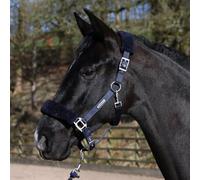 John Whitaker Leyburn Horse Halter Fluffy Headcollar with Leadrope Set (Navy, Cob)