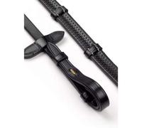 John Whitaker 9 Looped Rubber and Leather Reins - Cob · Black
