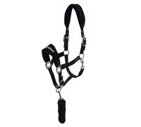 John Whitaker Unisex Club Headcollar and Lead Rope Set Black Pony
