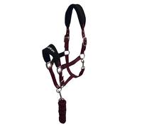 John Whitaker Unisex Club Headcollar and Lead Rope Set Burgundy Cob