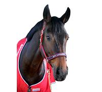Whitaker Headcollar Padded Fleece - Red/Navy - Pony
