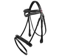 John Whittaker Lynton Flash Bridle with 2 brow bands-BR073, Black, Pony