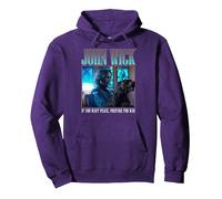 John Wick 90's Bootleg Prepare for War Dog Action Movie Pullover Hoodie, Adult Unisex, Purple, Small