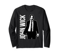 John Wick Black and White Outline Action Movie Long Sleeve T-Shirt