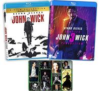 John Wick: Chapters 1-3 Complete Blu-ray Keanu Reeves Movie Series with Bonus Glossy Art Card