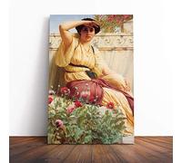 John William Godward A Tryst Canvas Print | Gallery Wrapped 30mm Frame Wall Art | 24x16 inches | Ready to Hang | Modern Picture | Living Room Bedroom Lounge Office