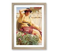 John William Godward A Tryst Framed Print | A2 Oak Framed Wall Art | Ready to Hang | Modern Nature Picture | Living Room Bedroom Lounge Office