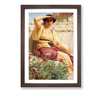 John William Godward A Tryst Framed Print | A2 Walnut Framed Wall Art | Ready to Hang | Modern Nature Picture | Living Room Bedroom Lounge Office