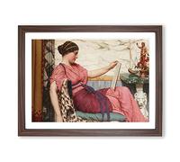 John William Godward An Amateur Classic Painting Framed Wall Art Print, Ready to Hang Picture for Living Room Bedroom Home Office Décor, Walnut A4 (34 x 25 cm)