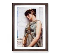 John William Godward Pompeian Girl Framed Print | A2 Walnut Framed Wall Art | Ready to Hang | Modern Nature Picture | Living Room Bedroom Lounge Office