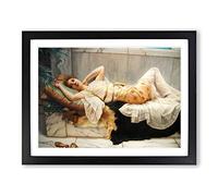John William Godward Resting Girl No.2 Classic Painting Framed Wall Art Print, Ready to Hang Picture for Living Room Bedroom Home Office Décor, Black A2 (64 x 46 cm)