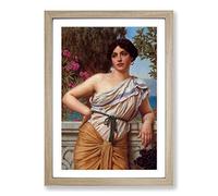 John William Godward Reverie Framed Print | A2 Oak Framed Wall Art | Ready to Hang | Modern Nature Picture | Living Room Bedroom Lounge Office