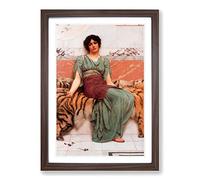John William Godward Sweet Dreams Framed Print | A2 Walnut Framed Wall Art | Ready to Hang | Modern Nature Picture | Living Room Bedroom Lounge Office