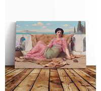 John William Godward The Quiet Pet Canvas Print | Gallery Wrapped 30mm Frame Wall Art | 30x20 inches | Ready to Hang | Modern Picture | Living Room Bedroom Lounge Office