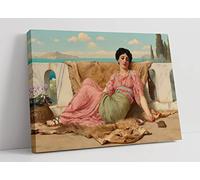 John William Godward The Quiet Pet Canvas Wall Art Picture Print - 24 inch wide x 16 inch high (Frame Depth 30mm)
