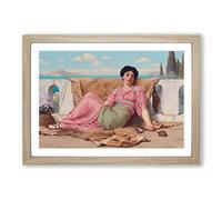 John William Godward The Quiet Pet Framed Print | A2 Oak Framed Wall Art | Ready to Hang | Modern Nature Picture | Living Room Bedroom Lounge Office