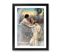 John William Godward Yes Or No Classic Painting Framed Print | A3 Black Framed Wall Art | Ready to Hang | Classic Historical Picture | Living Room Bedroom Lounge Office